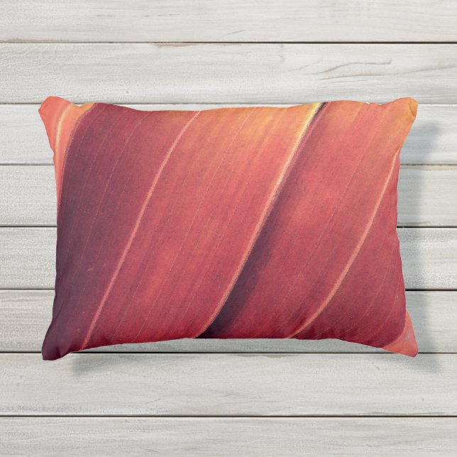 Palm Fronds in Rust and Gold Outdoor Pillow (Front)