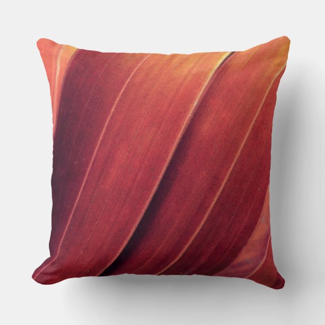 Palm Fronds in Rust and Gold Throw Pillow (Front)