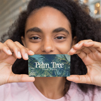 Palm Fronds Photo Business Card by annaleeblysse at Zazzle