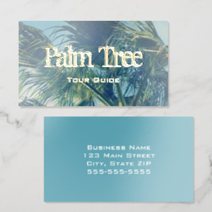 Palm Fronds Photo Foil Business Cards