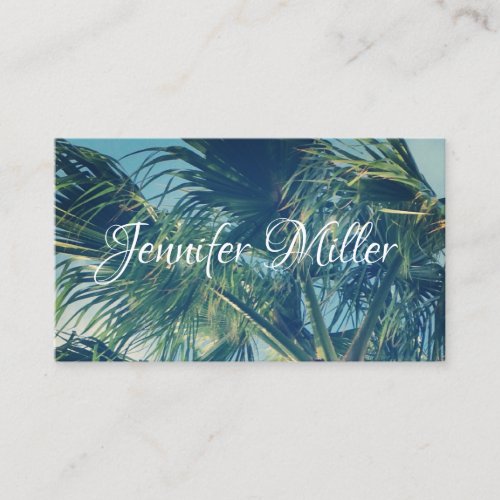 Palm Fronds Photo Travel Business Card