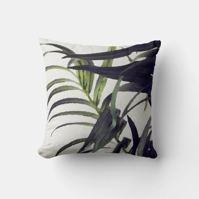 Palm Fronds Throw Pillow (Front)