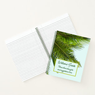 Palm Fronds Welcome Guests Rental Notebook