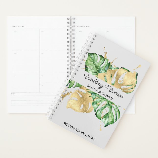 Palm Gold Tropical Sand Wedding Planner (Display)