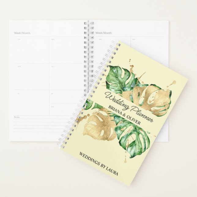 Palm Gold Yellow Tropical Wedding Planner (Display)