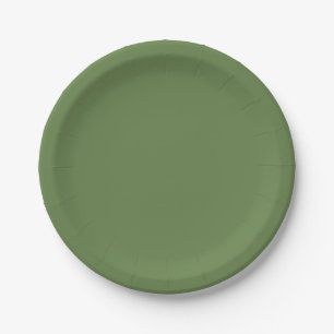 Palm Green Solid Color Paper Plates