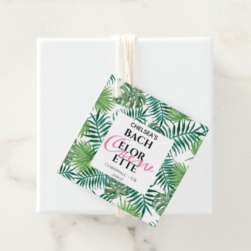 Palm Greenery Tropical Leaves Bachelorette Party  Favor Tags
