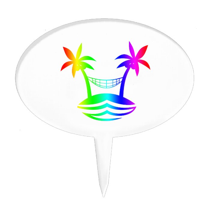 palm hammock beach smile rainbow.png cake toppers