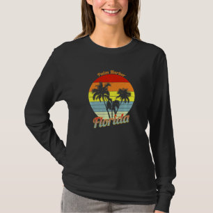 Palm Harbor Florida Retro Tropical Palm Trees Vaca T-Shirt