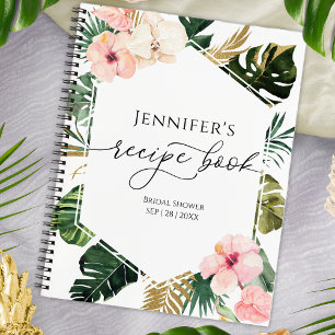 Palm Hibiscus Tropical Bridal Shower Recipe Book
