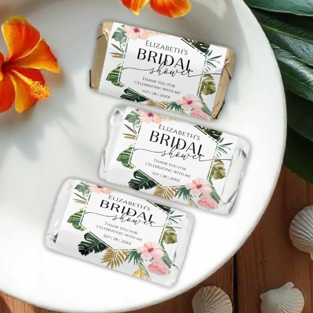 Palm Hibiscus Tropical Floral Bridal Shower Hershey's Miniatures (Creator Uploaded)