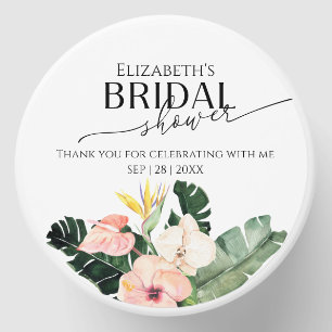 Palm Hibiscus Tropical Floral Bridal Shower Mini Candle Favors