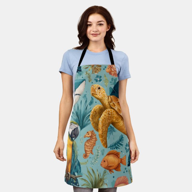 Palm Island All-Over Print Apron Gift (Worn)