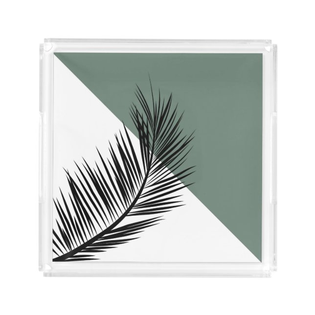 Palm leaf acrylic tray (Front)