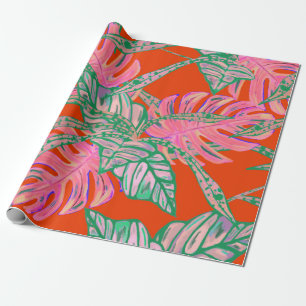 Palm leaf and coleus topical fire wrapping paper
