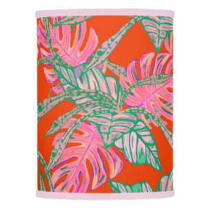 Palm leaf and coleus tropical fire lamp shade