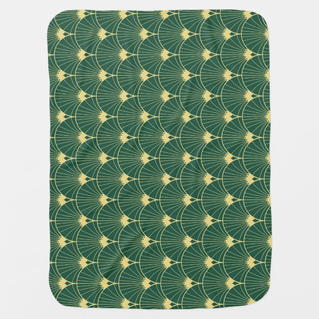 Palm leaf: art deco pattern. baby blanket (Front)