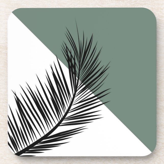 Palm leaf beverage coaster (Front)