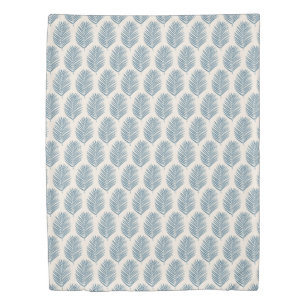 Palm Leaf Blue And Cream Duvet Cover