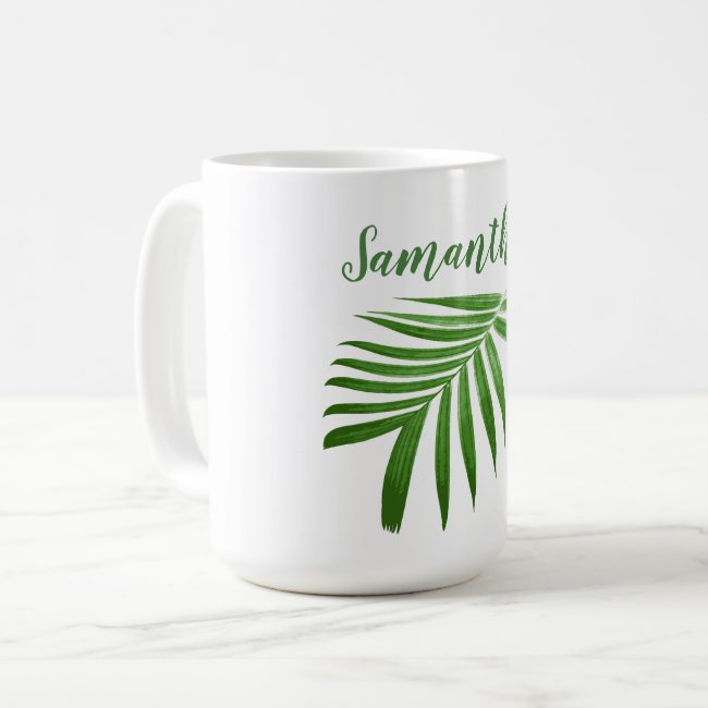 Palm Leaf Botanical Design Coffee Mug