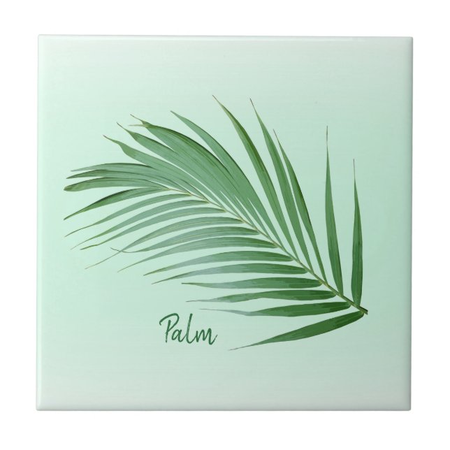 Palm Leaf Ceramic Tile (Front)