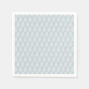 Palm Leaf Cream And Light Blue Napkins