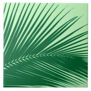 Palm leaf - emerald and lime green ceramic tile