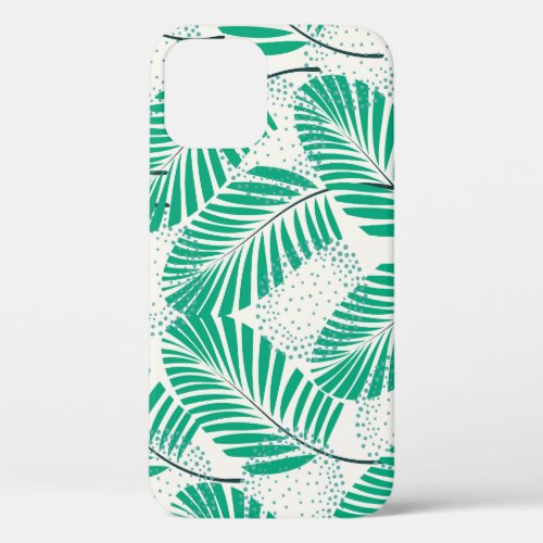 Palm Leaf Floral White Vintage iPhone 12 Case
