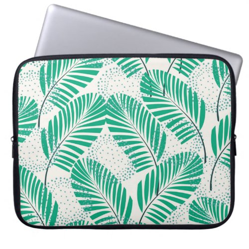 Palm Leaf Floral White Vintage Laptop Sleeve