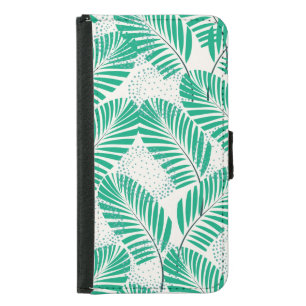 Palm Leaf Floral: White Vintage Samsung Galaxy S5 Wallet Case