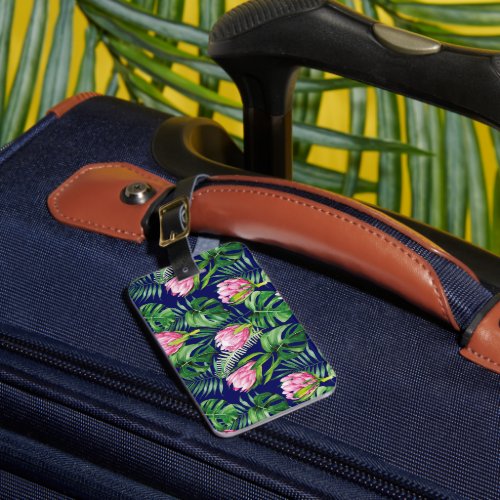 Palm Leaf Flower Luggage Tag