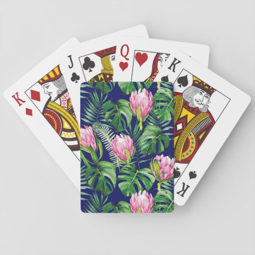 Palm Leaf Flower Pattern Playing Cards