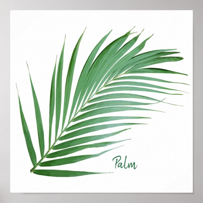 Palm Leaf Frond Botanical Design Poster