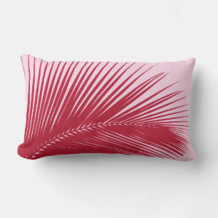 Palm leaf - fuchsia pink lumbar pillow