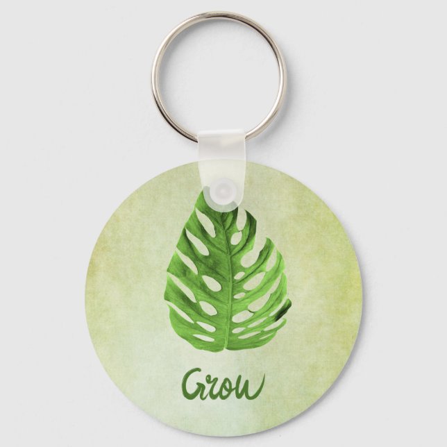 Palm leaf green Keychain (Front)