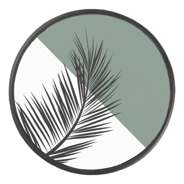 Palm leaf hockey puck (Front)