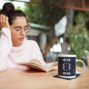 Palm Leaf in Delft Blue Color Morph Mug