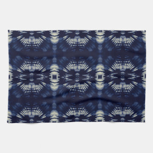 Palm Leaf in Delft Blue   Modern Botanical Kitchen Towel