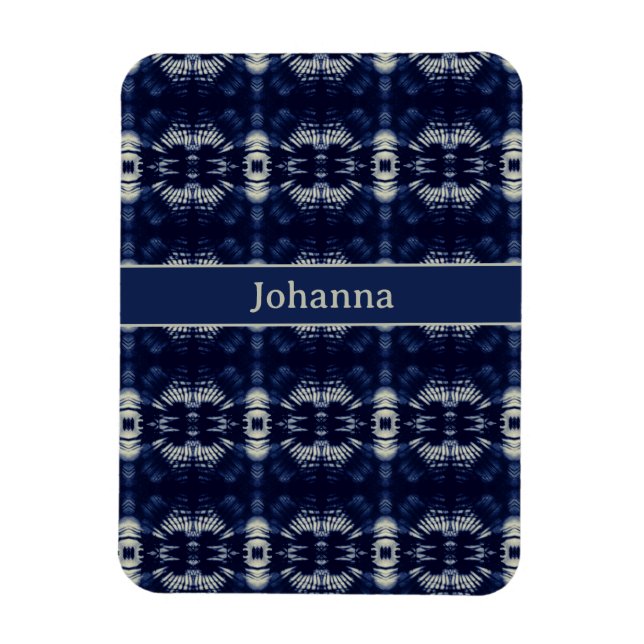Palm Leaf in Delft Blue | Personalized Botanical Magnet (Vertical)