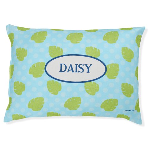 Palm Leaf Island Blue and Green Polka Dot Dog Bed