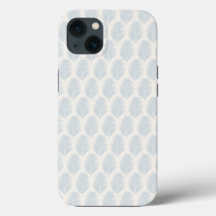 Palm Leaf Light Blue And Cream iPhone 13 Case