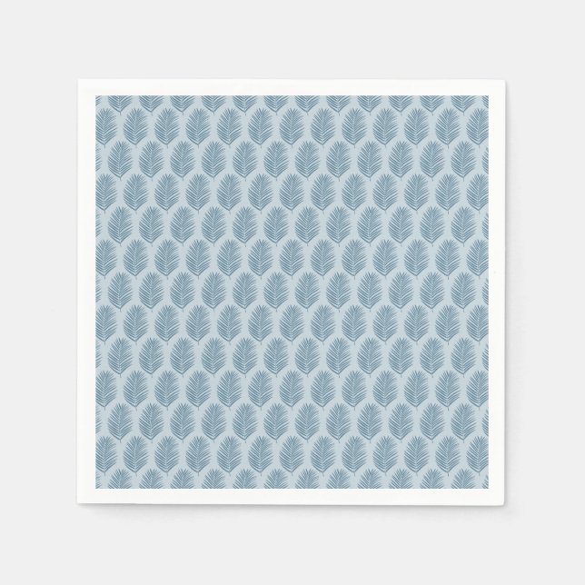 Palm Leaf Light Blue Napkins (Front)
