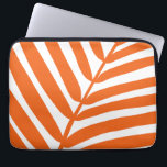 Palm Leaf Orange Laptop Sleeve<br><div class="desc">Palm Leaf - Tropical Pattern – orange and white.</div>