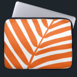 Palm Leaf Orange Laptop Sleeve<br><div class="desc">Palm Leaf - Tropical Pattern – orange and white.</div>