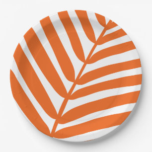 Palm Leaf Orange Paper Plates