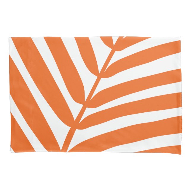 Palm Leaf Orange Pillow Case (Front)