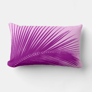 Palm leaf - orchid and purple lumbar pillow