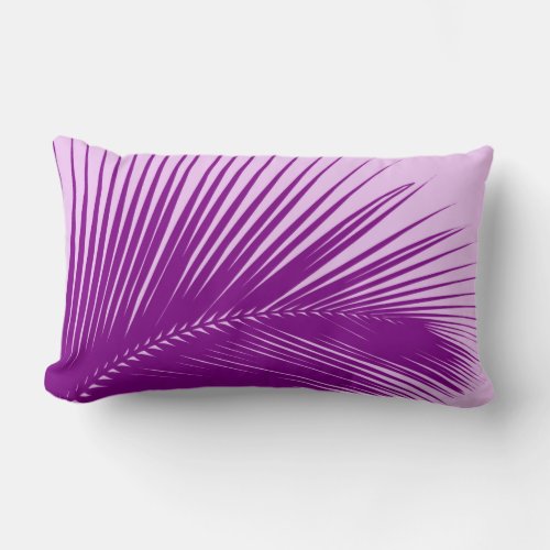 Palm leaf _ orchid and purple lumbar pillow