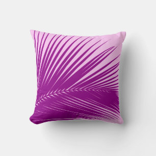 Palm leaf - orchid and purple throw pillow