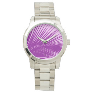 Palm leaf - orchid and purple watch